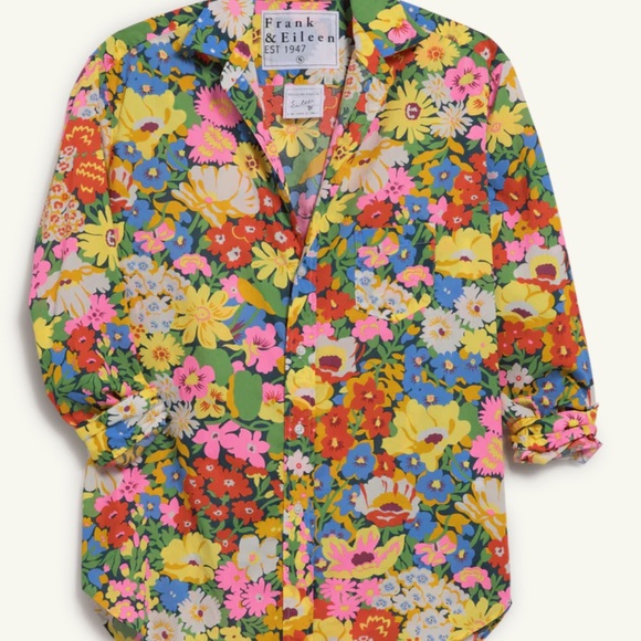 FRANK & EILEEN Floral Multicolor Women's Top - Picture 3 of 11